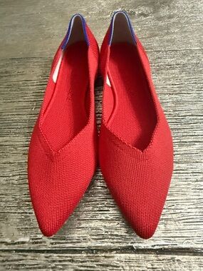 Rothy’s The point Bright Red Women’s Flat size 8 New without Box